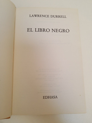 El Libro Negro - Lawrence Durrell - L398 