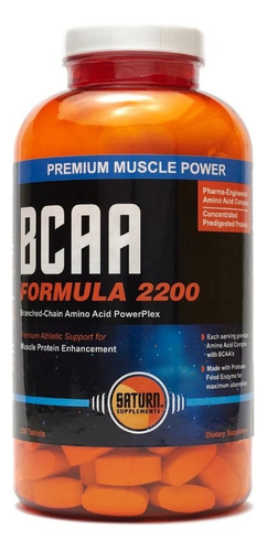 Aminoacido Ramificado Bcaa 2200 Saturn 250 Tab - Recuperador Sabor Sin Sabor