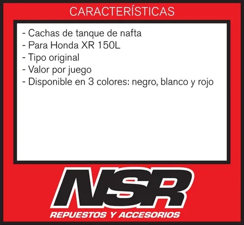 Cachas Tanque Honda Xr 150 150l X Juego T/ Originales Nsr
