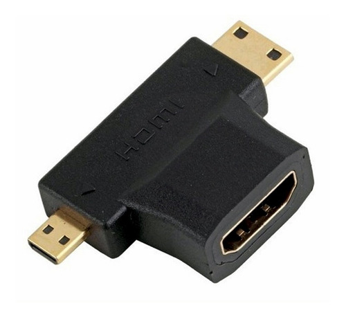 Adaptador Hdmi Hembra A Mini Y Micro Hdmi Macho 2 En 1