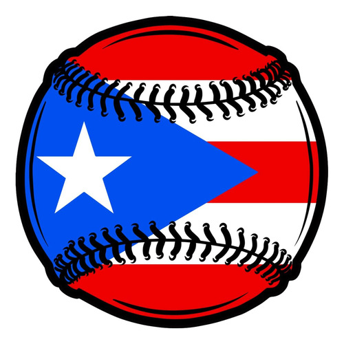 Calcomanía De Béisbol De La Bandera De Puerto Rico, Calcoman