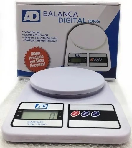 Balança Digital De Precisão Cozinha 10kg Nutrição E Dieta Capacidade máxima 10 kg Cor Branco