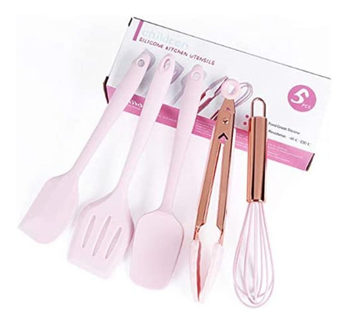 Set Utensilios De Cocina En Silicona 5pz Ideal Para Niños