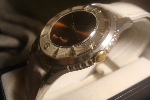 Escultural Reloj Agon De Luxe Art Deco 1950 Impecable! Joya! Blanco Cromado Cobre Metalizado (Usado)