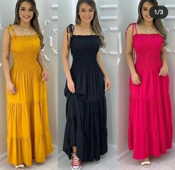 vestido longo verão mercado livre