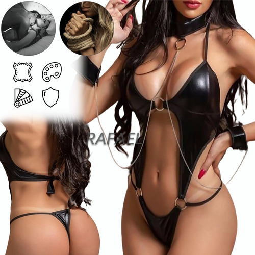 Conjunto Sex Eslo Boy De Ecocuero Sexy, Inclye Esposas