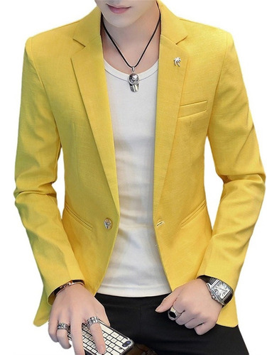 Blazer De Estilo Coreano Con Bolso Delgado For Hombre .