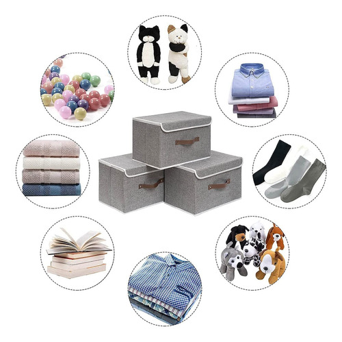 Cajas Almacenaje Lavable, Paquete De 3 Contenedores