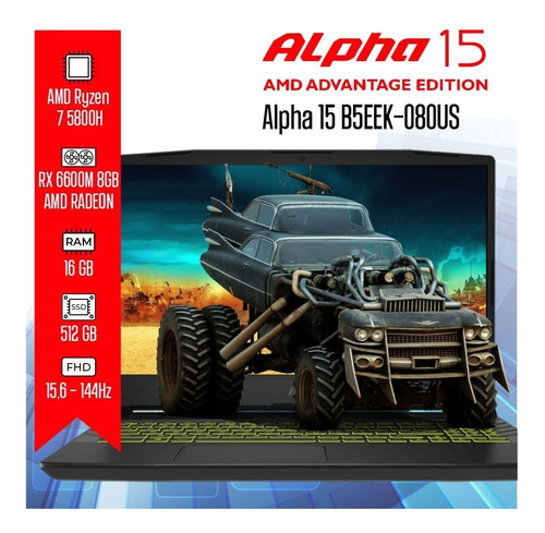 Imagen 1 de 4 de Portátil Msi Alpha 15 Ryzen 7 16gb 8gb Video 512gb Ssd