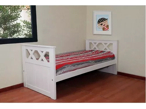 Cama 2 Plaza Linea Xx En Madera De Pino