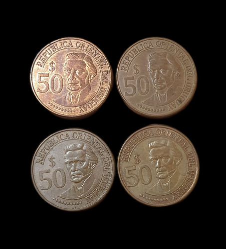 Lote De 4 Monedas Conmemorativas De Uruguay Bicententenario