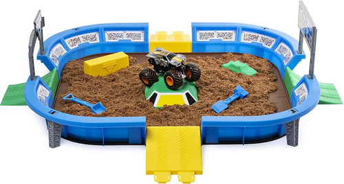 Monster Jam Pista Dirt + Vehículo + Kinetic Sand