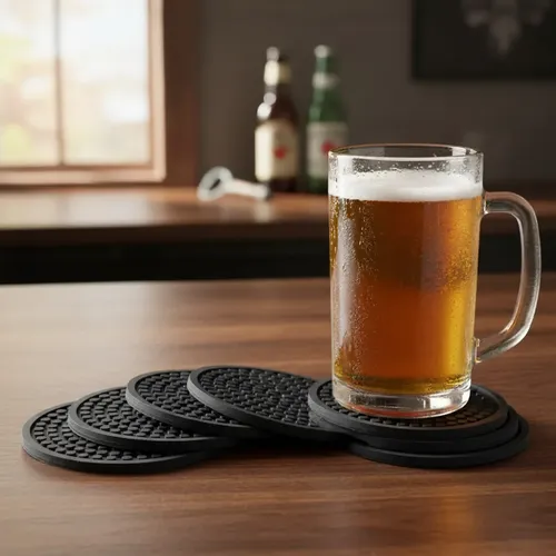 8 Porta-Copos de Borracha Barmat 9cm