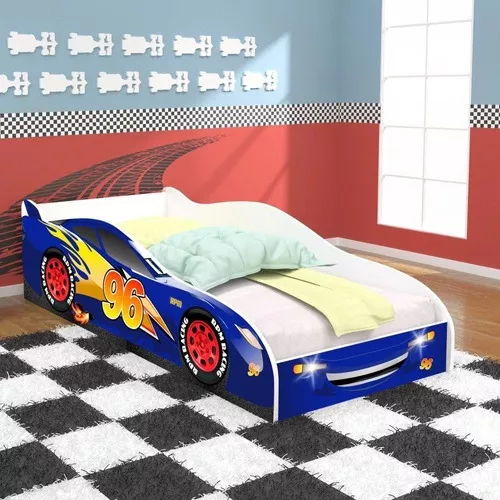 Quarto Infantil Menino Carro McVeloz Com Cama e Guarda Roupa - Loja Tigo