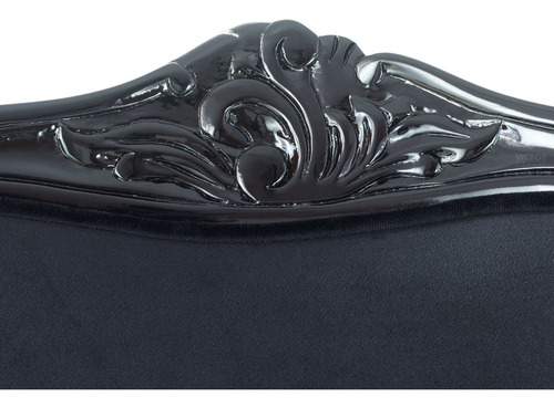 Conjunto 6 Cadeiras Luis Xv De Madeira Cor Preto Com Veludo