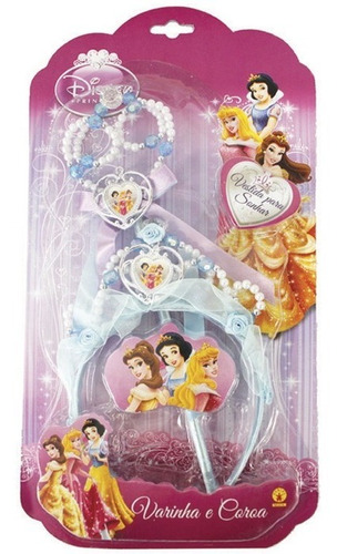 Kit Princesas Disney Varinha E Coroa Oficial Disney