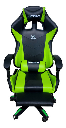 Silla Gamer Luz Rgb Parlante  Reposapiés Masajeador Lumbar