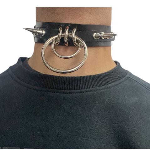 Collar Gótico Choker  Eco Cuero Punk Puntas Metal