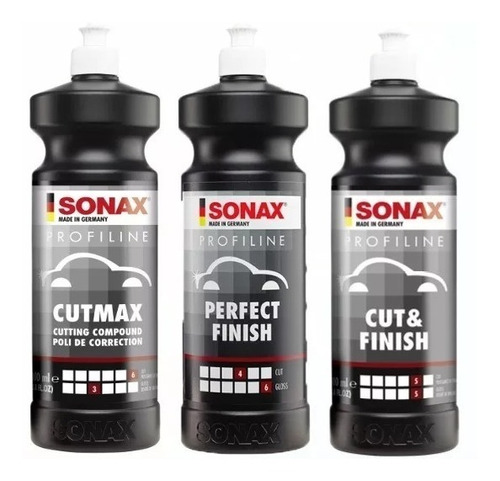 Sonax Cutmax + Cut Finish + Perfect Finish - 3 Pasos 1lt