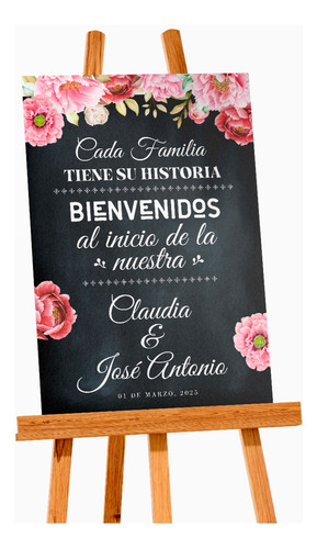 Letrero Nuestra Boda Personalizado 90x60 Cm