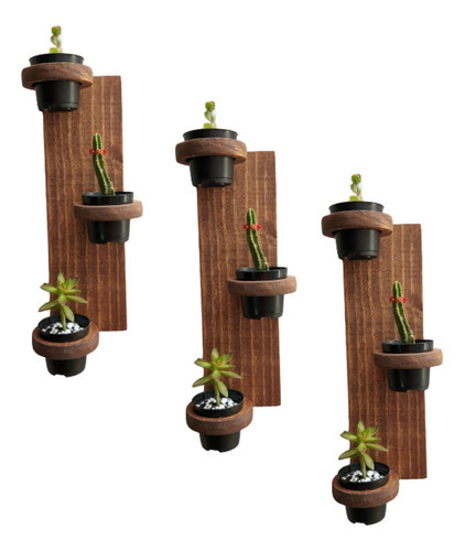 Kit Com 3 Jardins Verticais Para Suculentas- Jardim Vertical