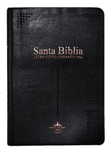 Biblia Reina Valera 1960 Mediana Vinil Negro 14 Puntos 