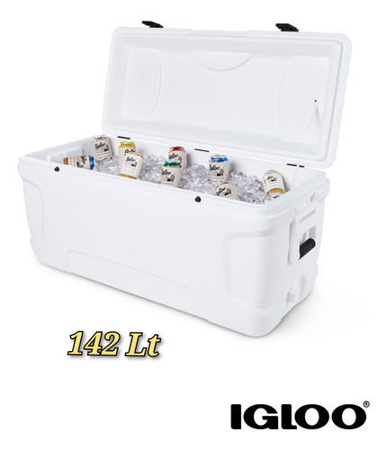 Cava Hielera Grande Portátil Igloo Marine 142lt C/ Portavaso