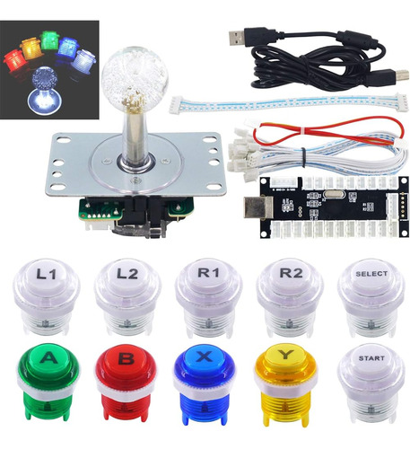 Sj Juego De Arcade Led Kit De Bricolaje Interruptor De Te