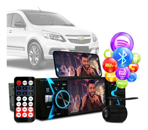 Radio Dvd Bluetooth Mp5 Usb 1din Espelhamento Gm Agile