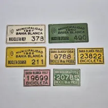 Comprar Antiguas Patentes Bici Bahía Blanca 1960 Lote X 7 Mag 65063