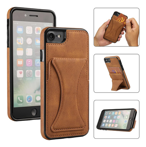 Szintu Funda De Cuero Retro Para iPhone Plus 5.5 Con Soporte