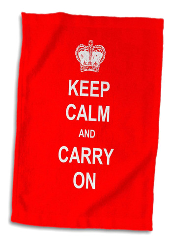 3drose Towel, Keep Calm And Carry On-trendy Typography En Ro
