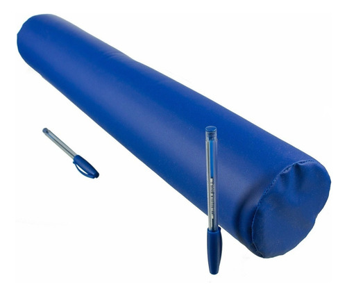 Rolo Posicionador Impermeável Fisioterapia 60x10 Zíper Cor Azul