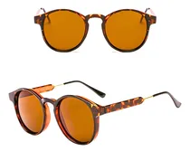 Comprar Óculos Sol Moda Retrô Vintage Proteção Masculino Feminino 01 Cor Marrom Armação Marrom Haste Marrom Lente Marrom Desenho Redondo
