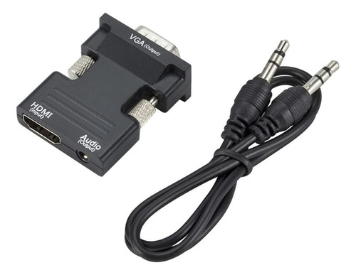 Adaptador Hdmi Vga Audio Macho Hembra Convertidor Portatil