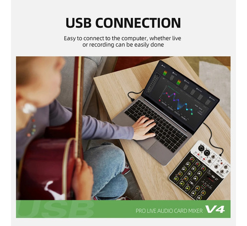Consola De Mezcla De Interfaz De Audio Debra V4 Usb Record P