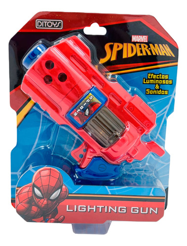 Pistola Lighting Gun Spiderman Avengers Con Luz Y Sonido