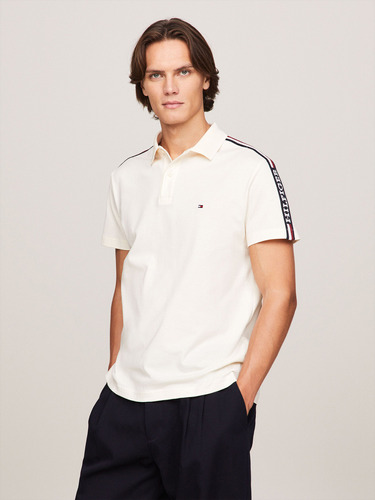 Polo Global Stripe Monotype Blanco Tommy Hilfiger