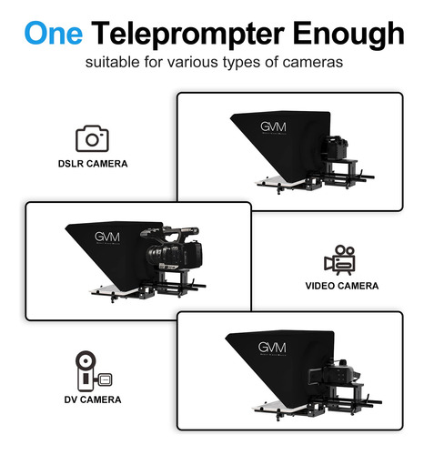 Teleprompter Gvm Tq-l Para iPad, Tableta, Cámara Réflex Digi