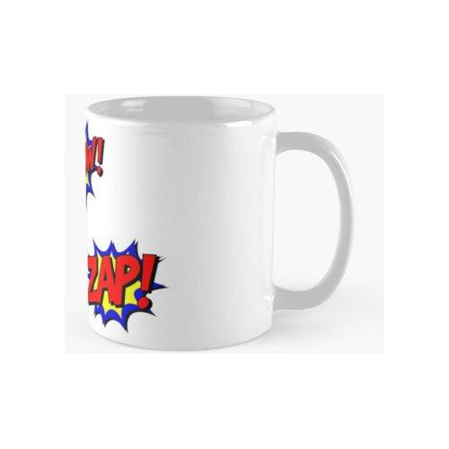 Taza Pow Kapow Zap Superhero Comic Book Fight Calidad Premiu