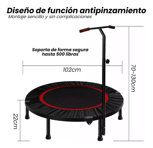 Trampolín Para Ejercicio Fitness Con Barra Brincolín