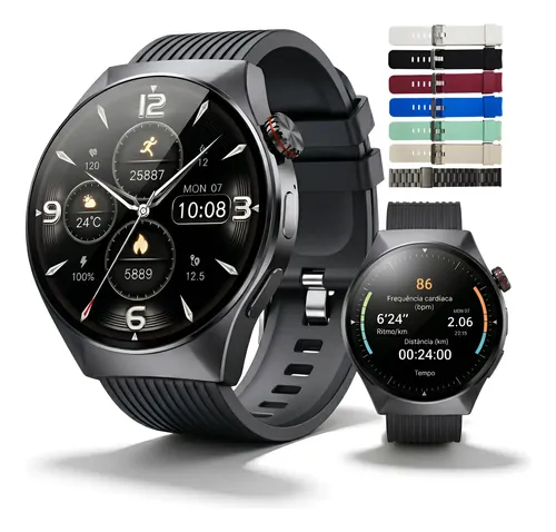 Relógios Inteligentes X5 Pro Amoled 1.53 Chatgpt 7 Pulseiras