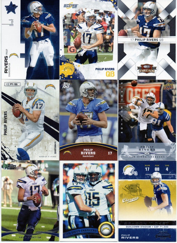 Philip Rivers Chargers Inserts + Base ( 15 ) Lote