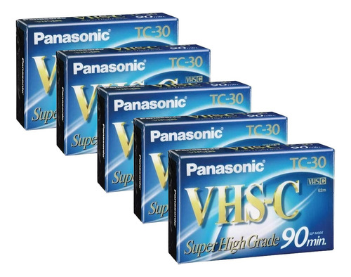 Pack C/5 Cassette Panasonic Vhs-c 90 Min Tc-30