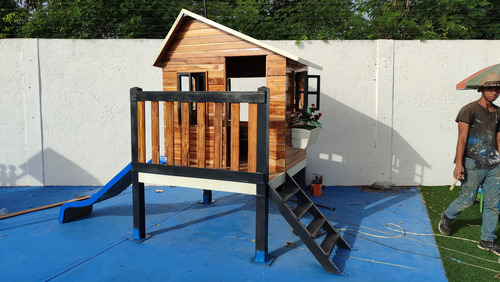 Casa De Juego Con Tobogan Para Niños Impermeable