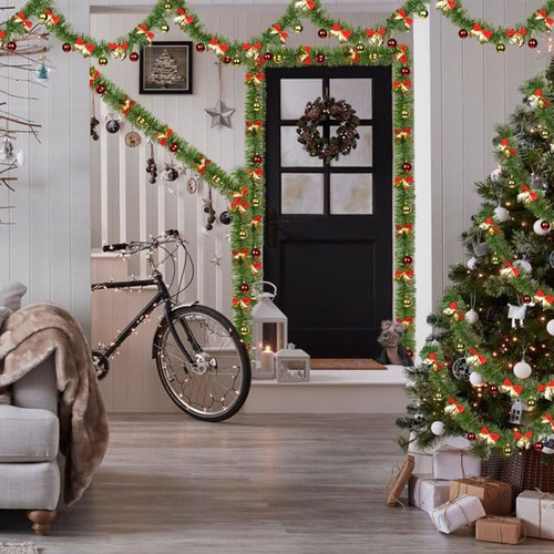 Guirnalda Decorativa De Navidad Pino Artificial 5 Metros