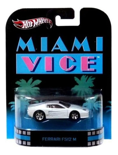 Hot Wheels Miami Vice Ferrari F512 m Die Cast Car