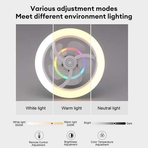 Lámpara De Ventilador De Techo Led Superbrillante For Inter