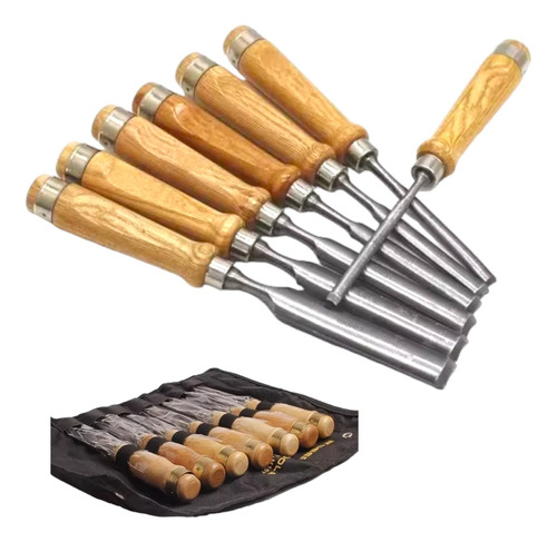 Set Gubias 7 Pcs Torno Madera Tallado Carpintero- En Oferta