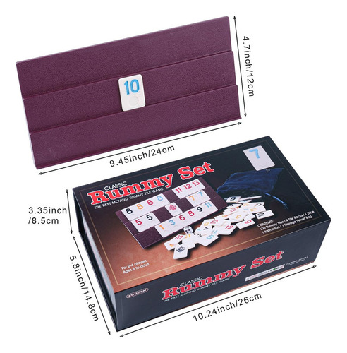 Zoocen Rummy Cube Con 4 Estantes De Plástico, Juego De 106